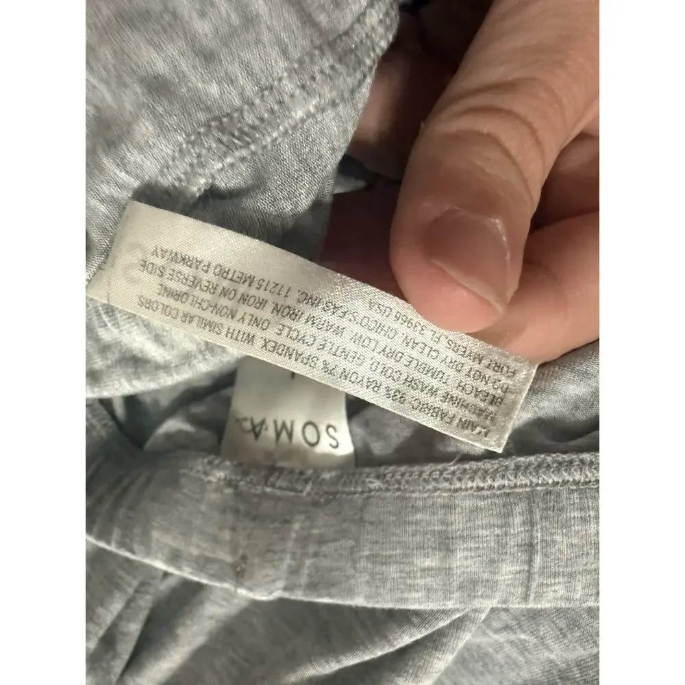SOMA Heather Gray Knit Joggers Lounge Pants Pajama Sleepwear Women's L Large